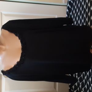 TALBOTS  BLACK DECORATIVE NECKLINE. 3X
